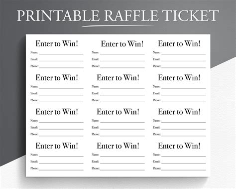 free raffle tickets to print at home.